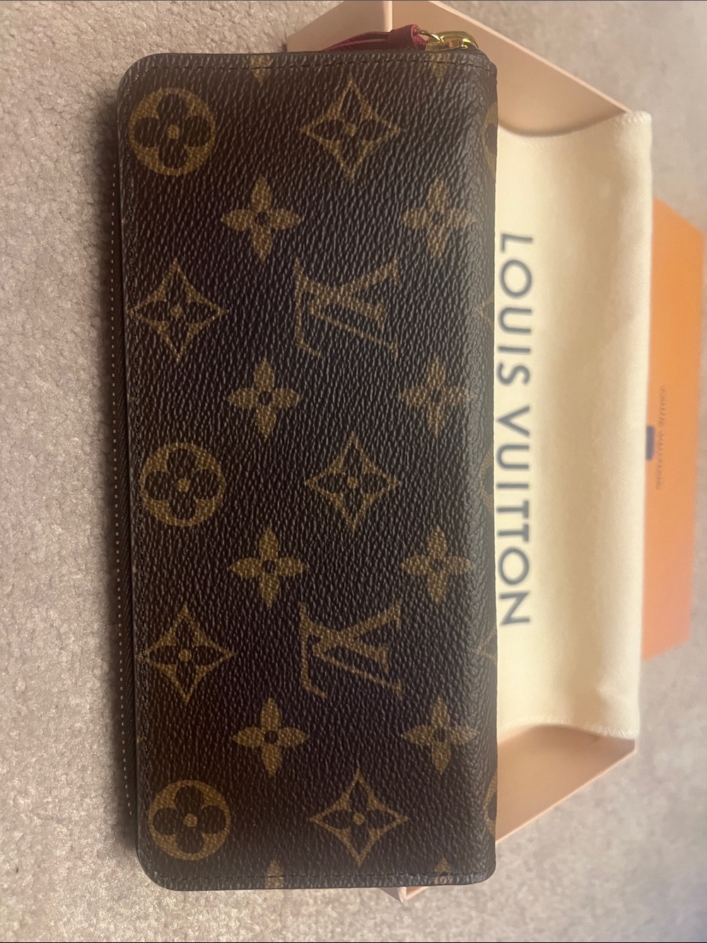 Clemence Wallet Louis Vuitton Zip-Around Wallet - Brown/Gold